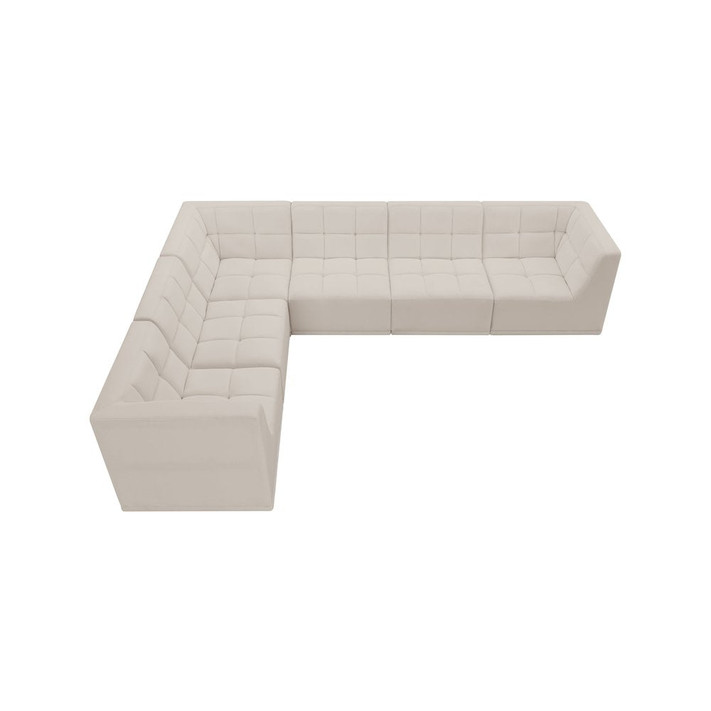 Relax Cream Velvet Modular Sectional