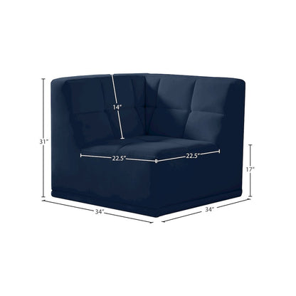 Relax Navy Velvet Armless Chair