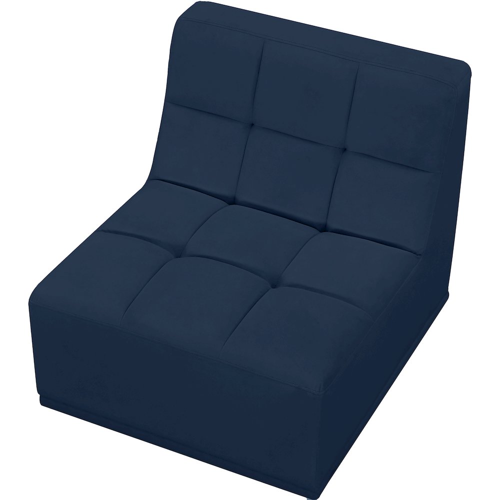 Relax Navy Velvet Armless Chair