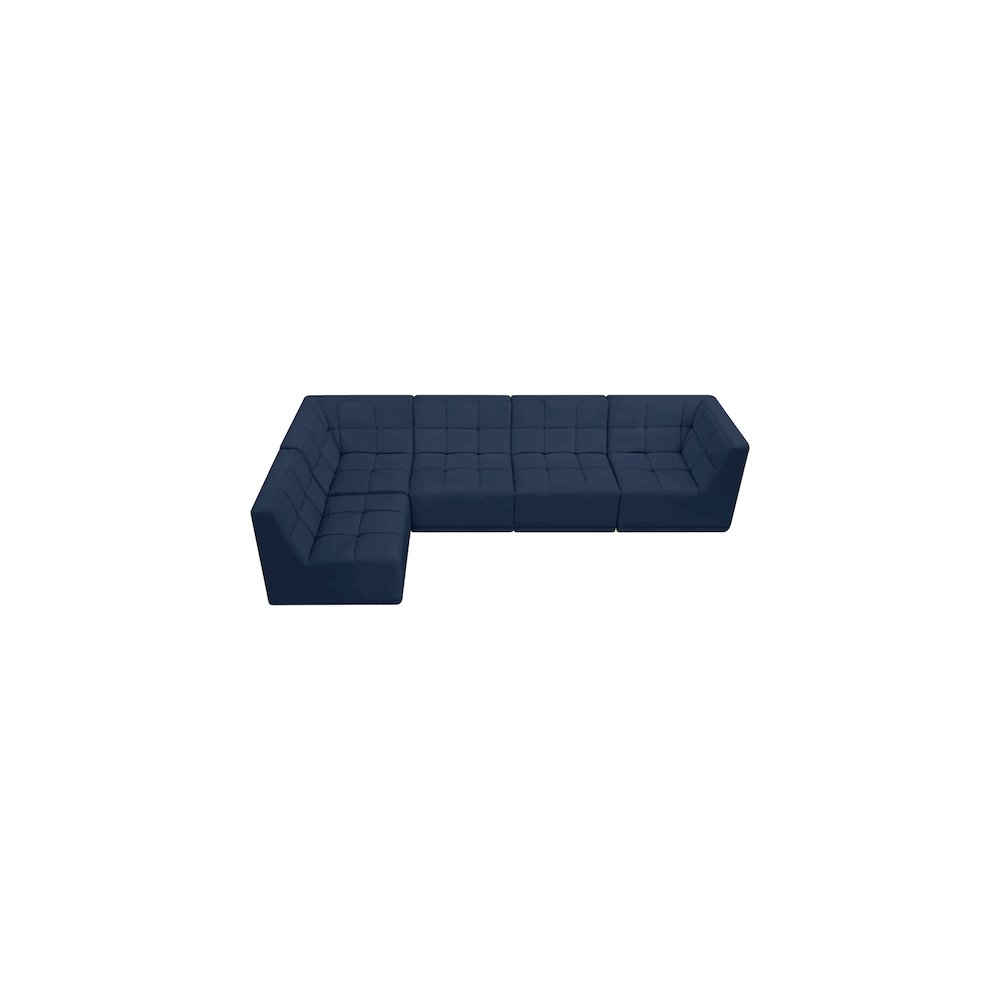 Relax Navy Velvet Modular Sectional