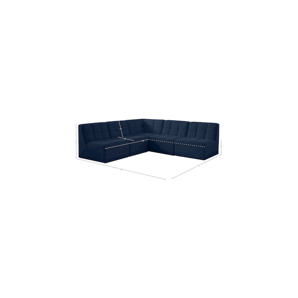Relax Navy Velvet Modular Sectional