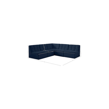 Relax Navy Velvet Modular Sectional