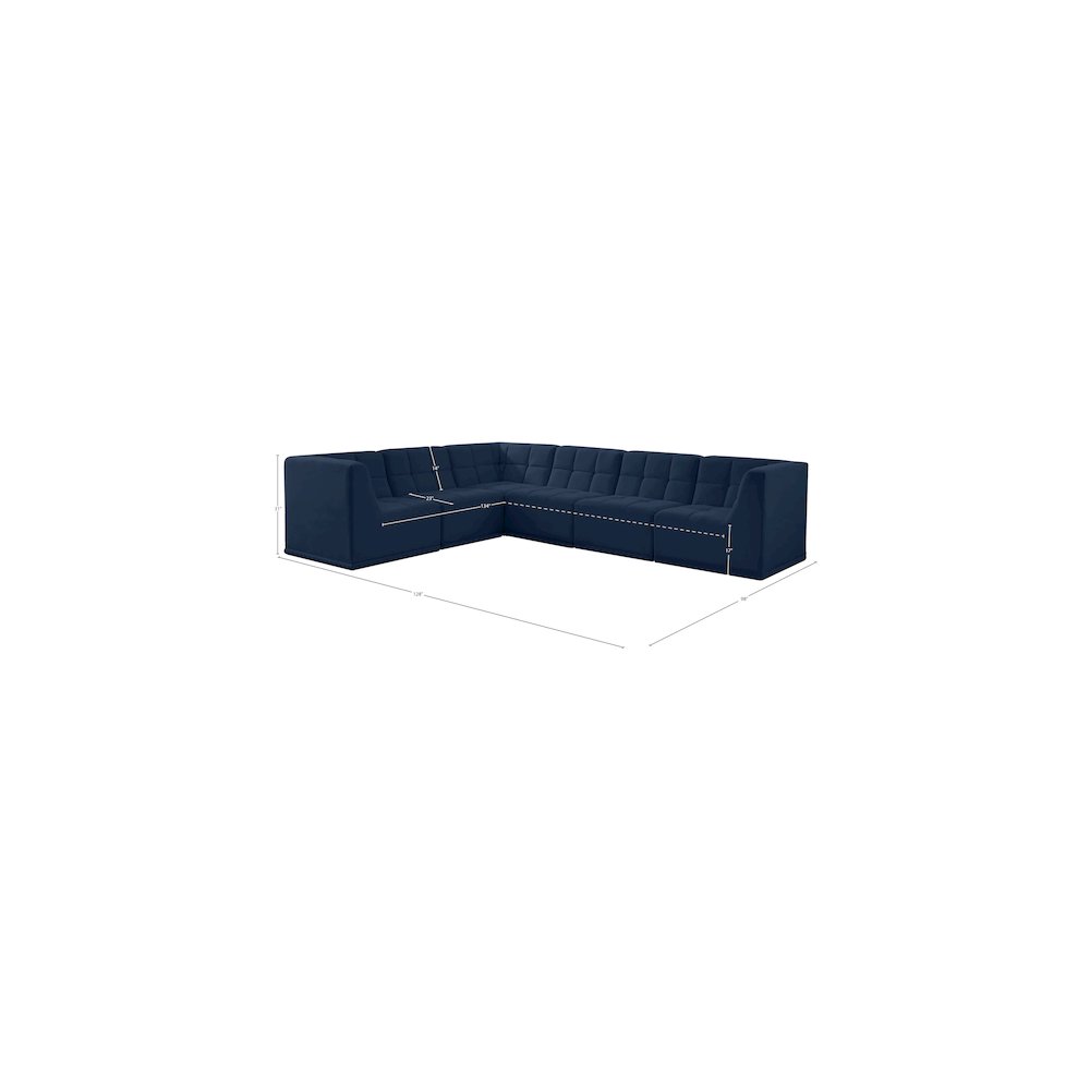 Relax Navy Velvet Modular Sectional
