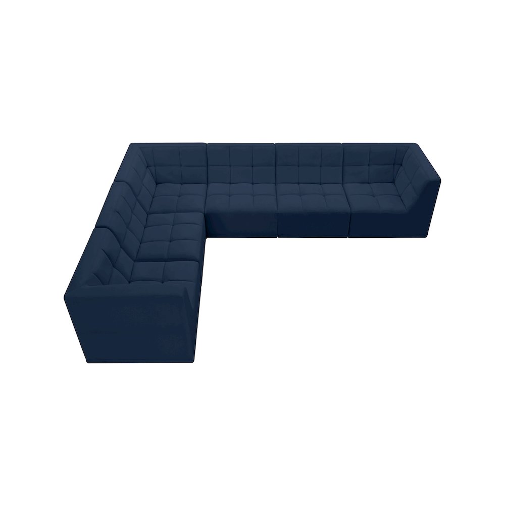 Relax Navy Velvet Modular Sectional