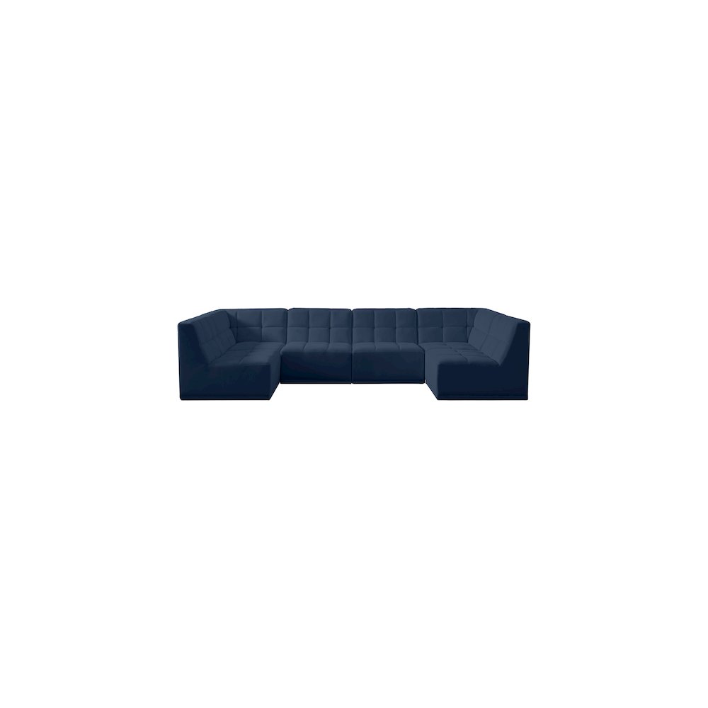 Relax Navy Velvet Modular Sectional