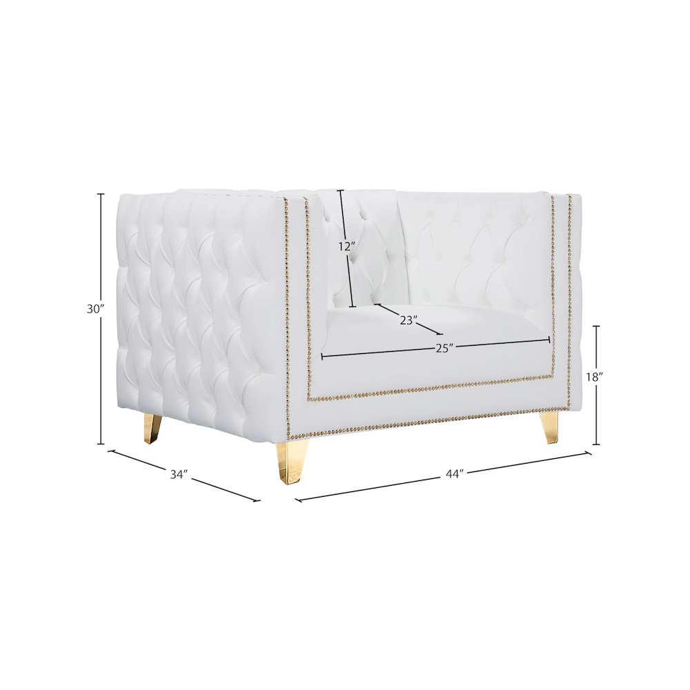 Michelle White Vegan Leather Chair