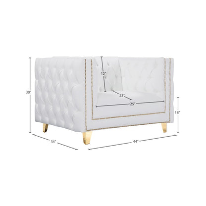 Michelle White Vegan Leather Chair