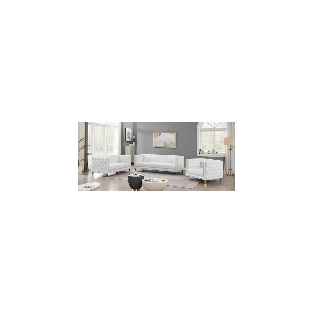 Michelle White Vegan Leather Chair