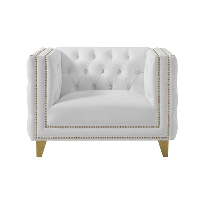 Michelle White Vegan Leather Chair