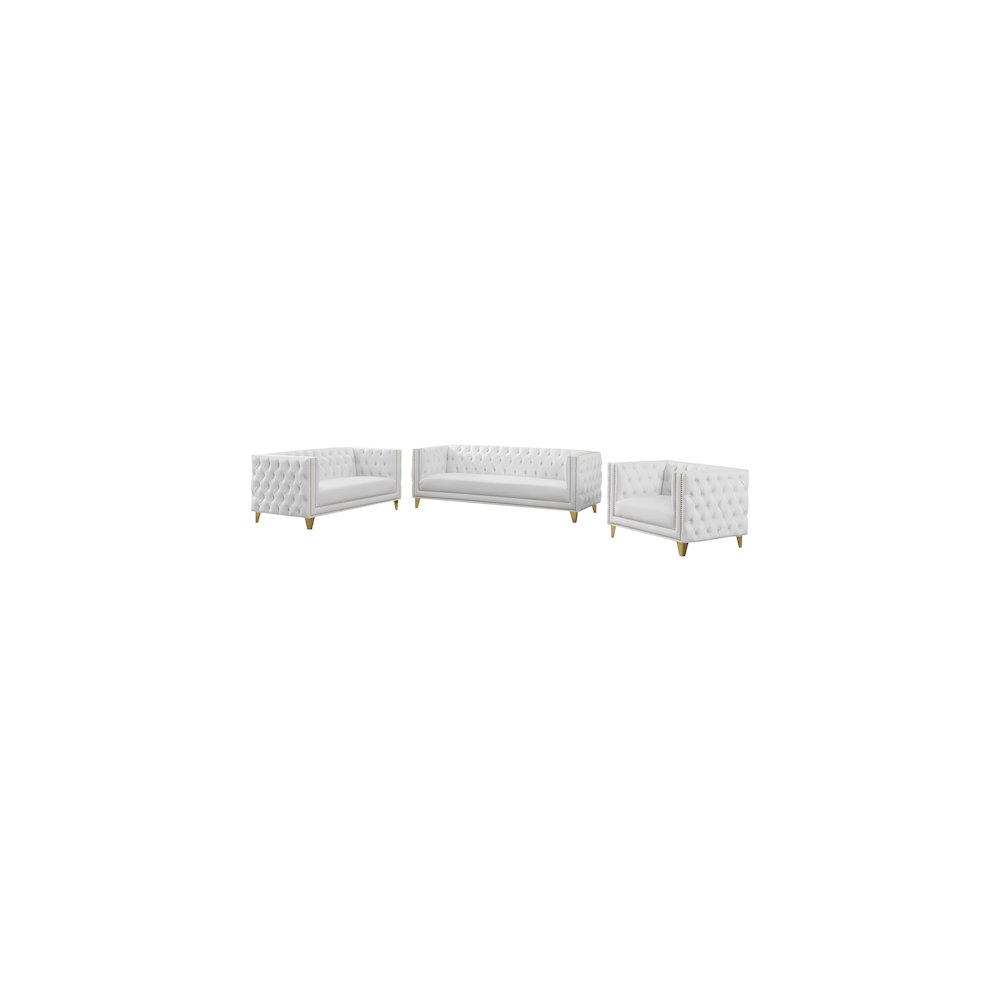 Michelle White Vegan Leather Loveseat