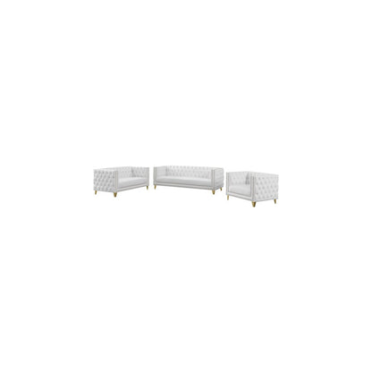 Michelle White Vegan Leather Loveseat