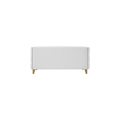 Michelle White Vegan Leather Loveseat