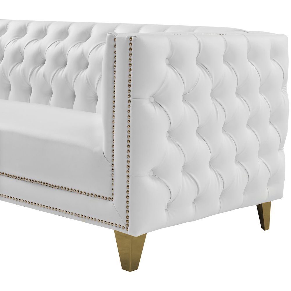 Michelle White Vegan Leather Loveseat