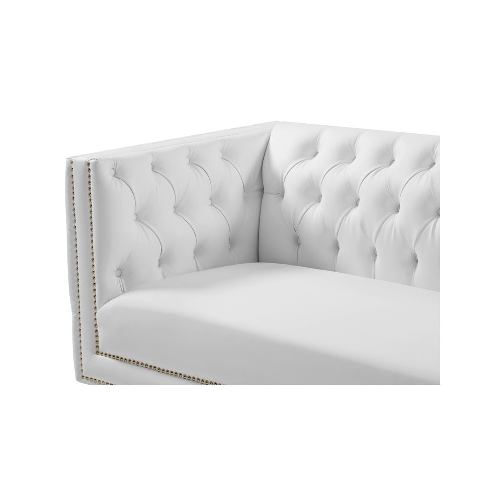 Michelle White Vegan Leather Sofa