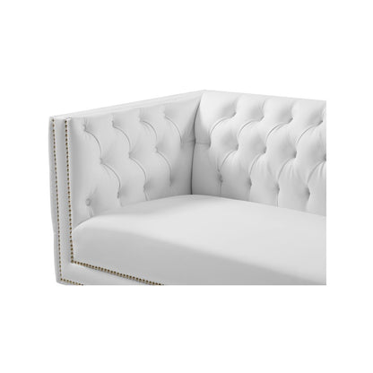 Michelle White Vegan Leather Sofa