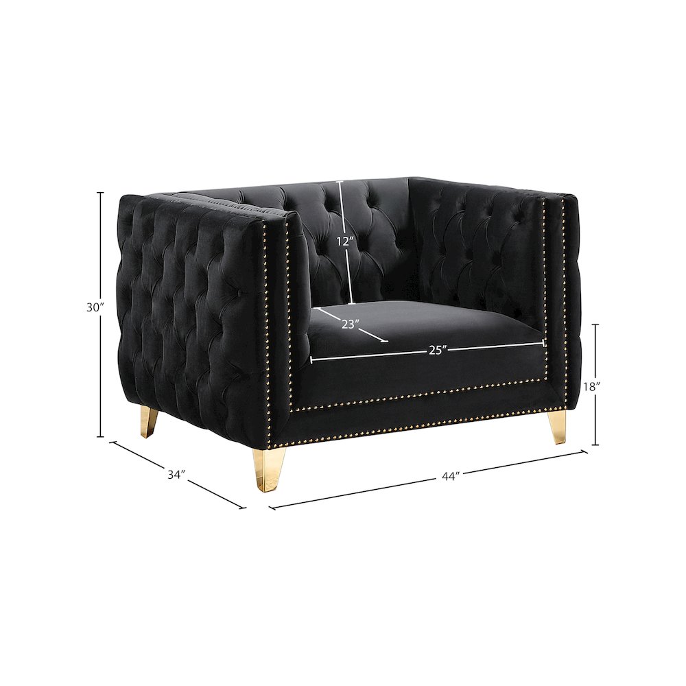 Michelle Black Velvet Chair