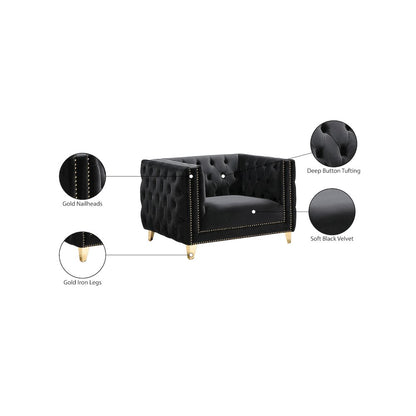 Michelle Black Velvet Chair