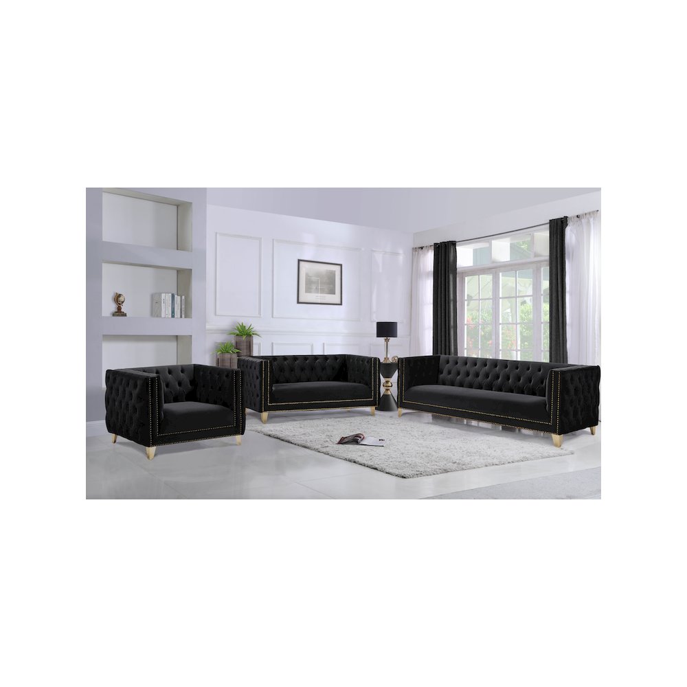 Michelle Black Velvet Chair