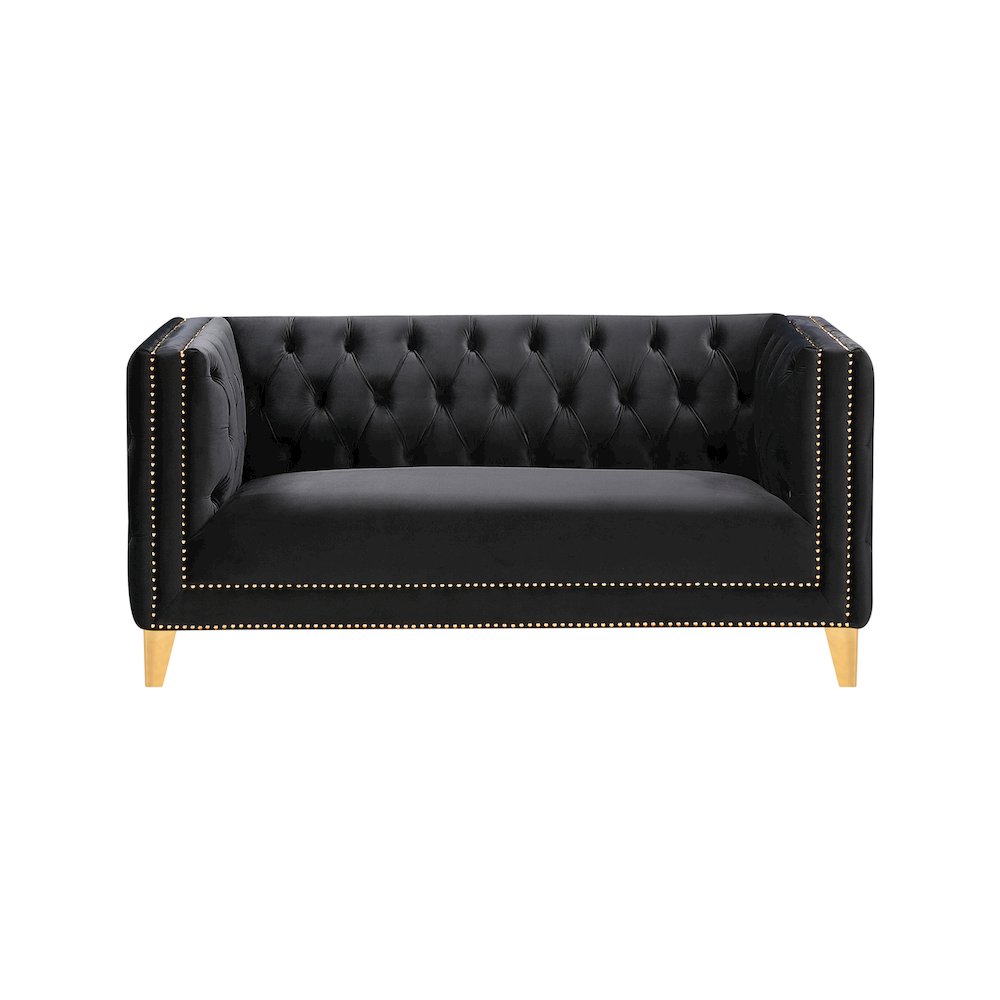 Michelle Black Velvet Loveseat