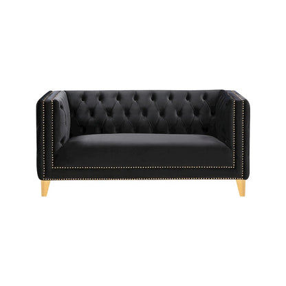 Michelle Black Velvet Loveseat