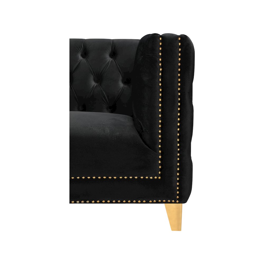 Michelle Black Velvet Loveseat