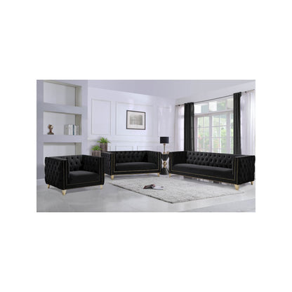 Michelle Black Velvet Loveseat