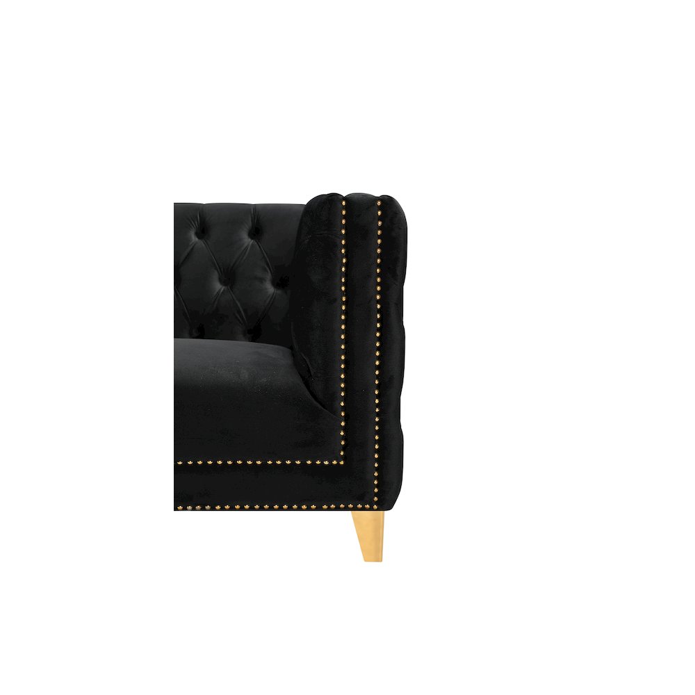 Michelle Black Velvet Sofa