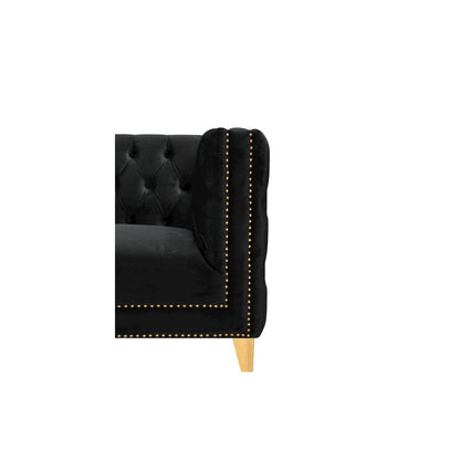 Michelle Black Velvet Sofa