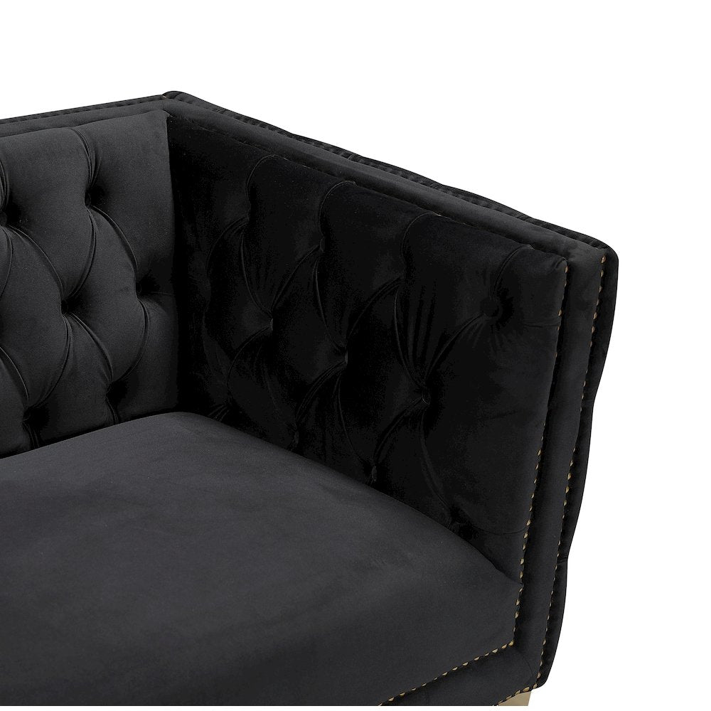 Michelle Black Velvet Sofa