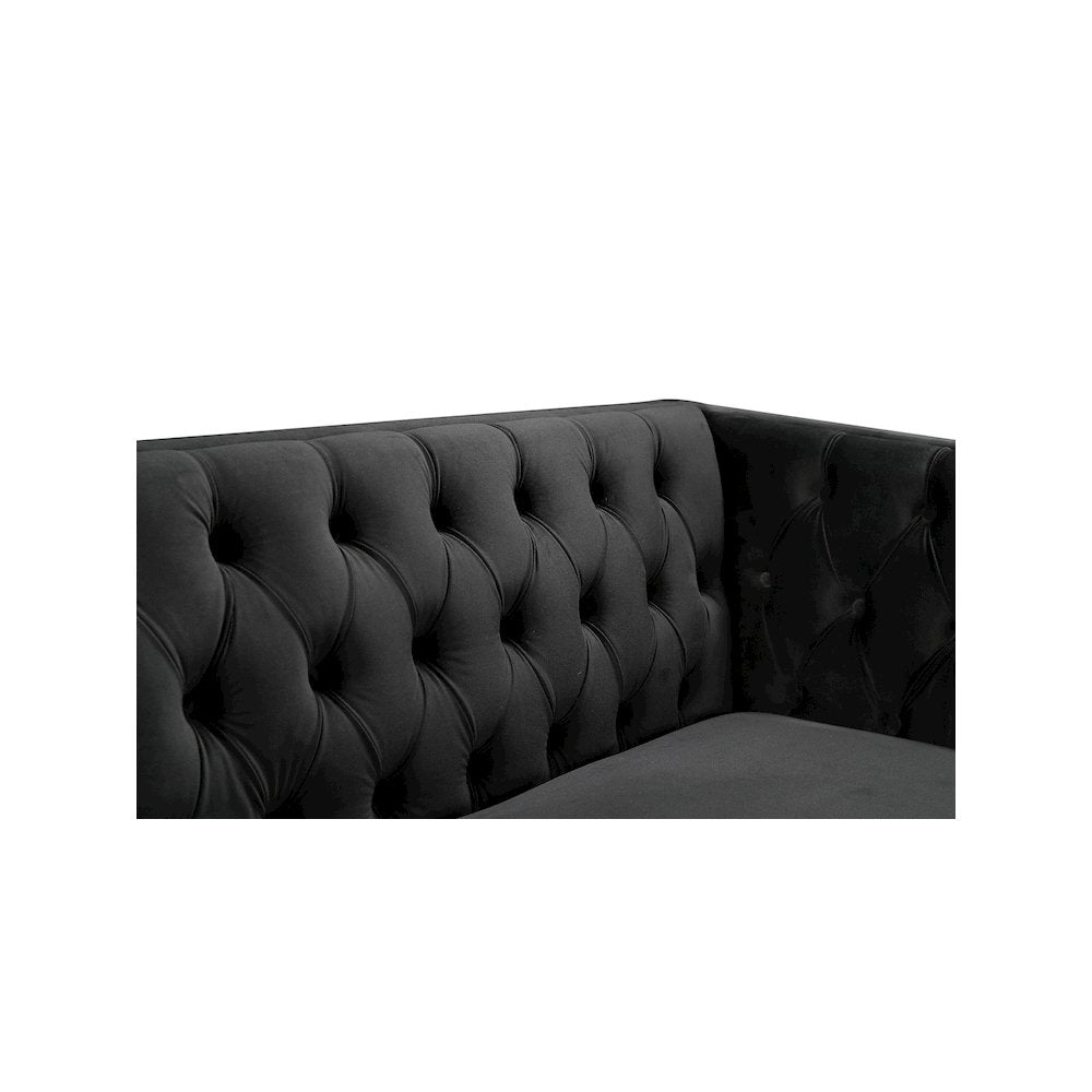 Michelle Black Velvet Sofa