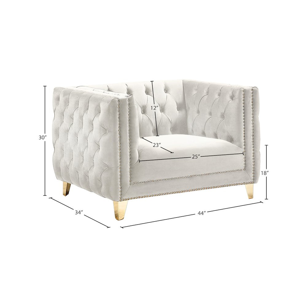 Michelle Cream Velvet Chair