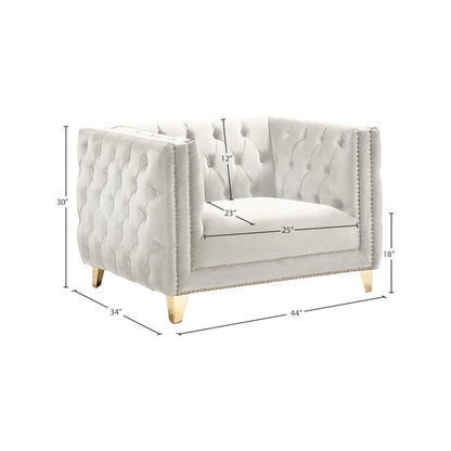 Michelle Cream Velvet Chair