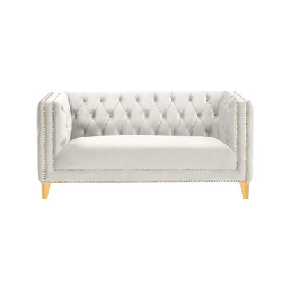 Michelle Cream Velvet Loveseat