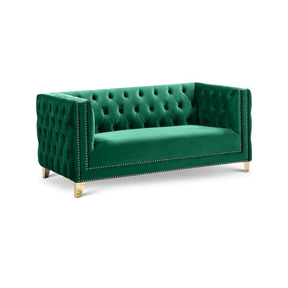 Michelle Green Velvet Loveseat