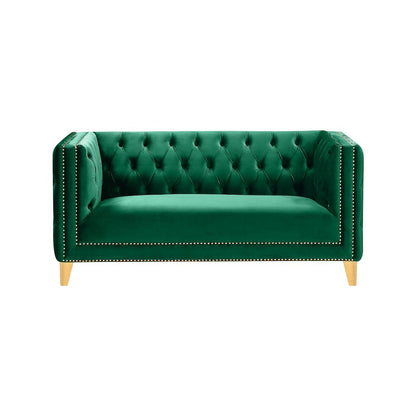 Michelle Green Velvet Loveseat
