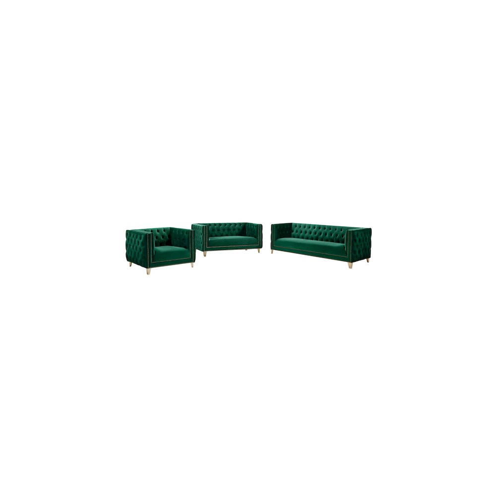 Michelle Green Velvet Loveseat