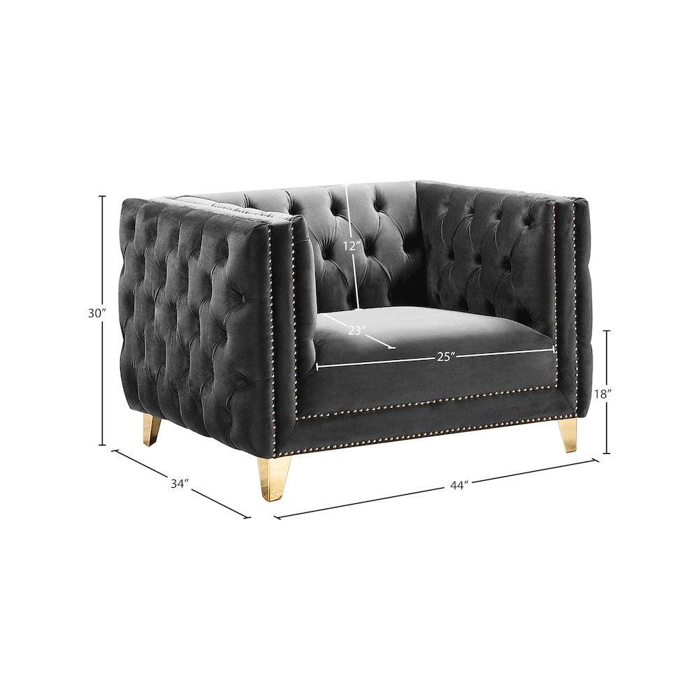 Michelle Grey Velvet Chair