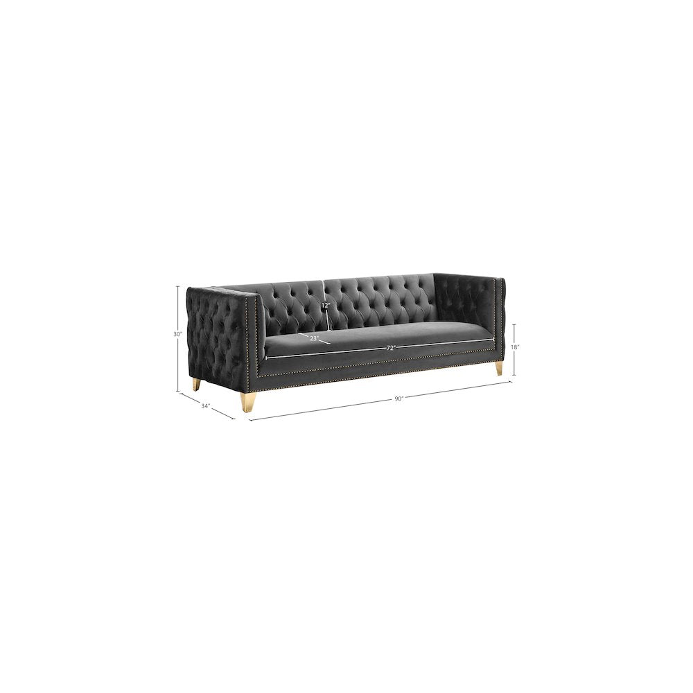 Michelle Grey Velvet Sofa