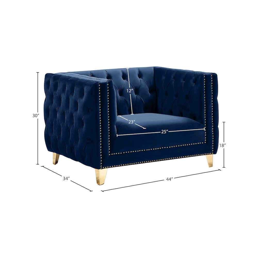 Michelle Navy Velvet Chair