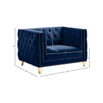 Michelle Navy Velvet Chair