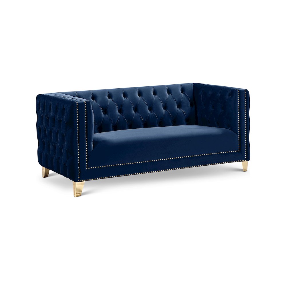 Michelle Navy Velvet Loveseat