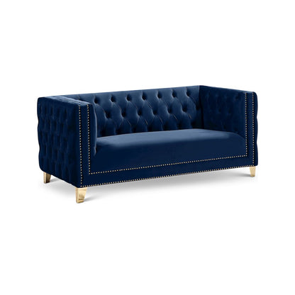 Michelle Navy Velvet Loveseat