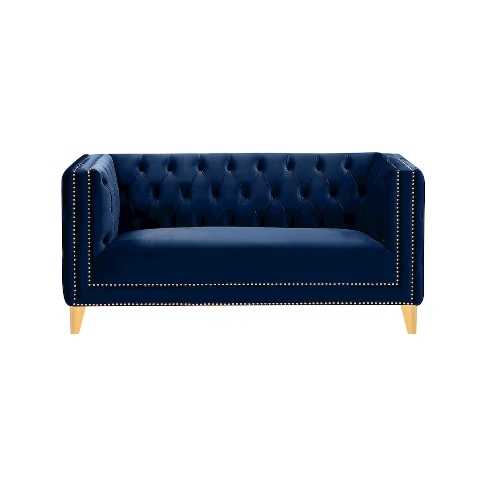 Michelle Navy Velvet Loveseat