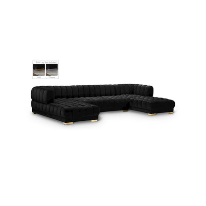 Gwen Black Velvet 3pc. Sectional