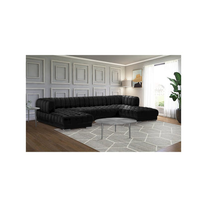Gwen Black Velvet 3pc. Sectional