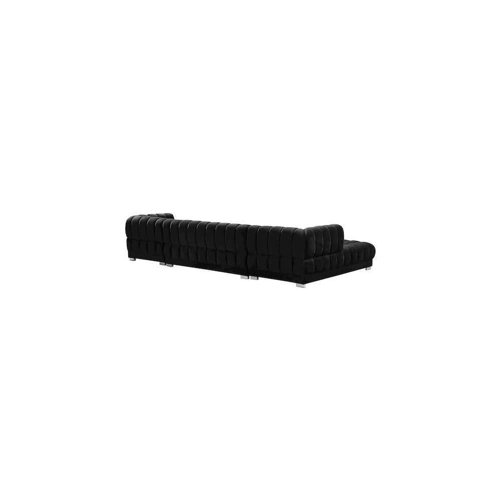 Gwen Black Velvet 3pc. Sectional