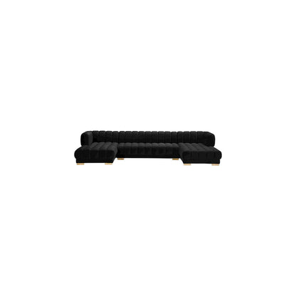 Gwen Black Velvet 3pc. Sectional