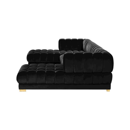 Gwen Black Velvet 3pc. Sectional