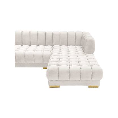 Gwen Cream Velvet 3pc. Sectional