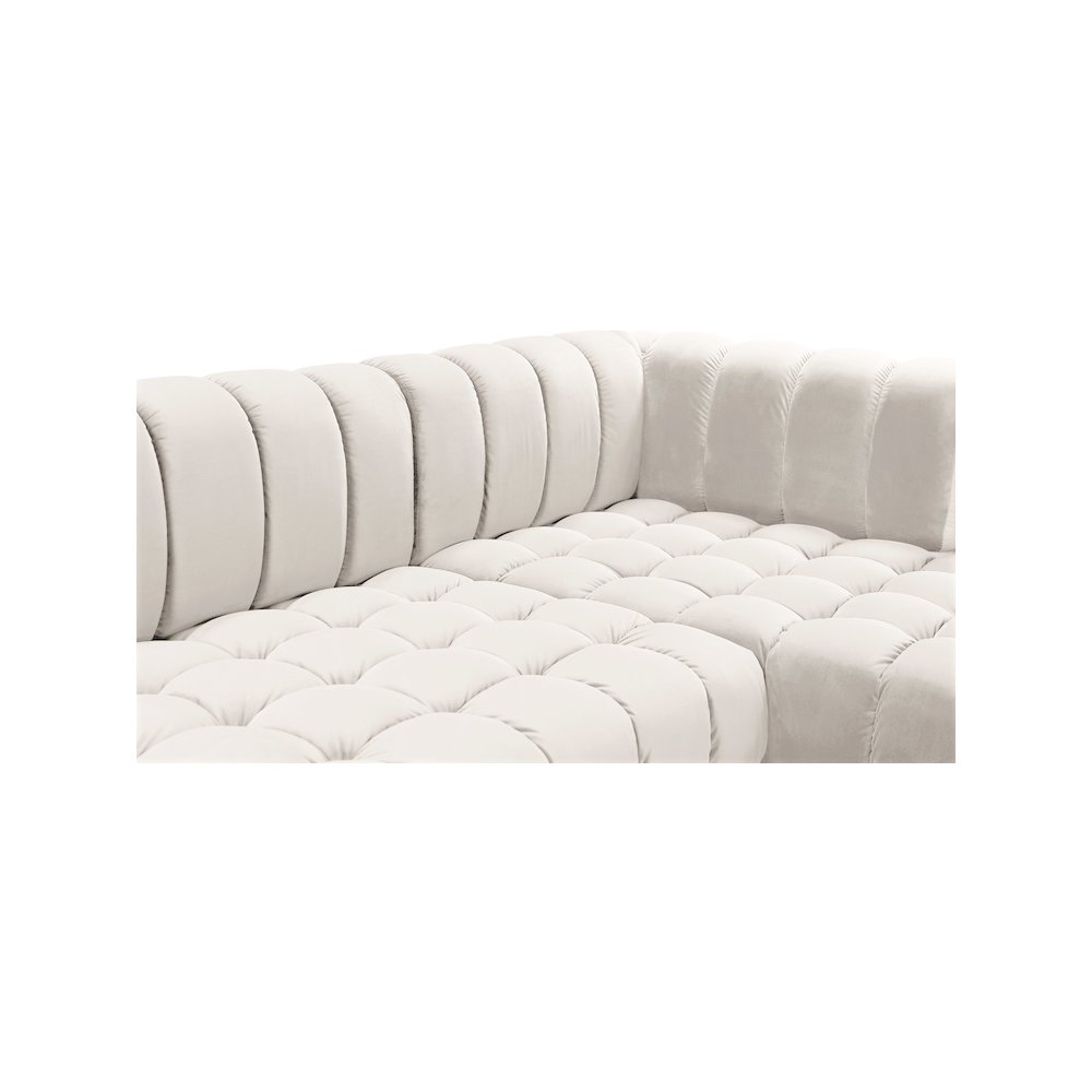 Gwen Cream Velvet 3pc. Sectional
